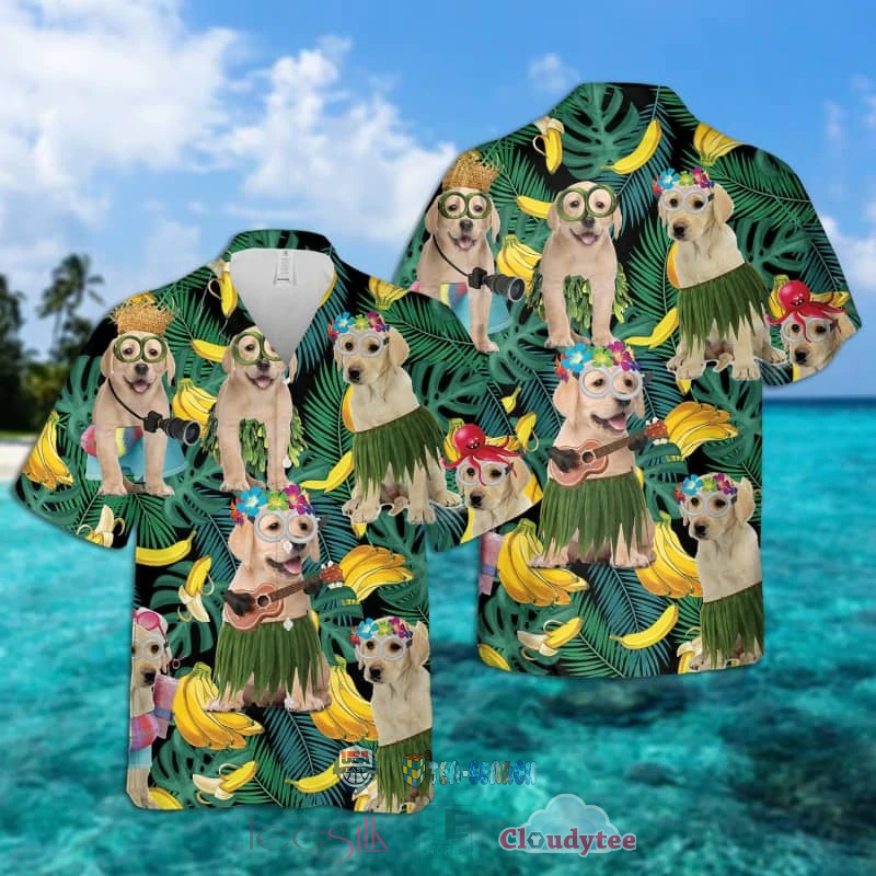 Labrador Dog Banana Tropical Hawaiian Shirt