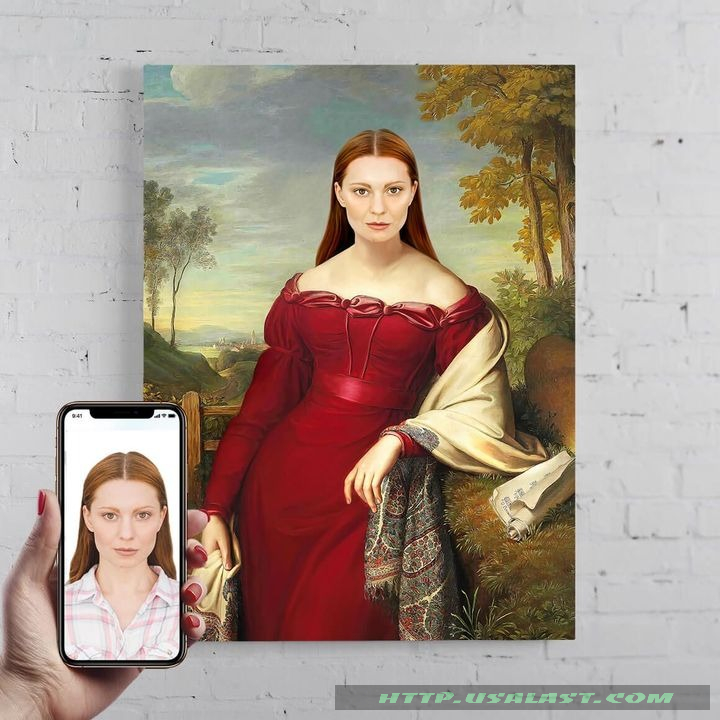 The Lady In Red Personalized Female Portrait Poster Canvas Print – Hothot