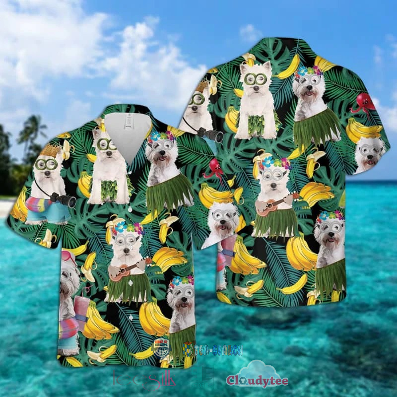 West Highland White Terrier Dog Banana Tropical Hawaiian Shirt – Hothot