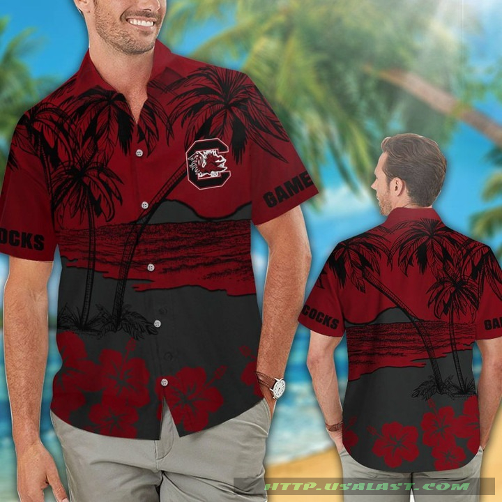 South Carolina Gamecocks Hibiscus Hawaiian Shirt Beach Short – Hothot