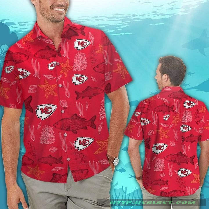 Kansas City Chiefs Ocean Fishes Hawaiian Shirt Beach Short – Hothot