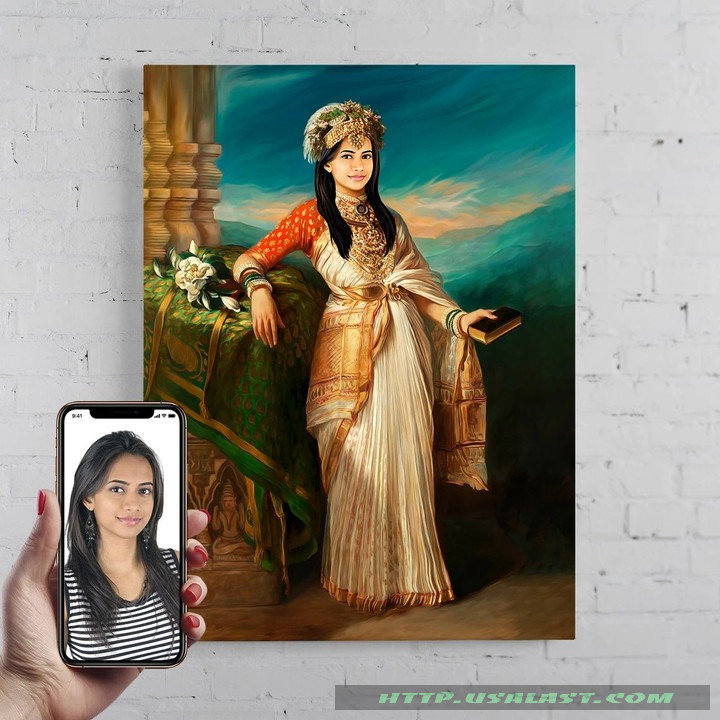 Personalized Portrait The Indian Princess Poster Canvas Print – Hothot