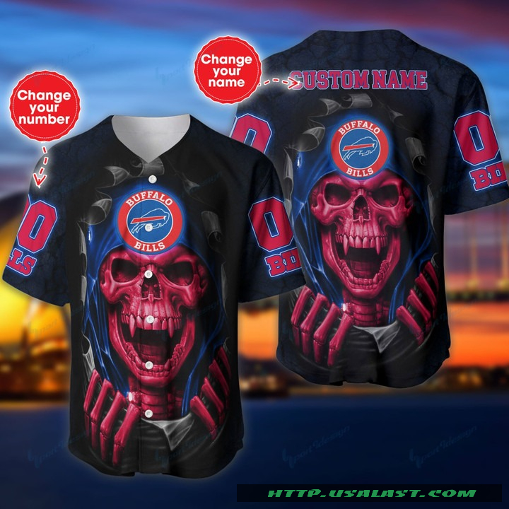 Personalized Buffalo Bills Vampire Skull Baseball Jersey Shirt – Hothot