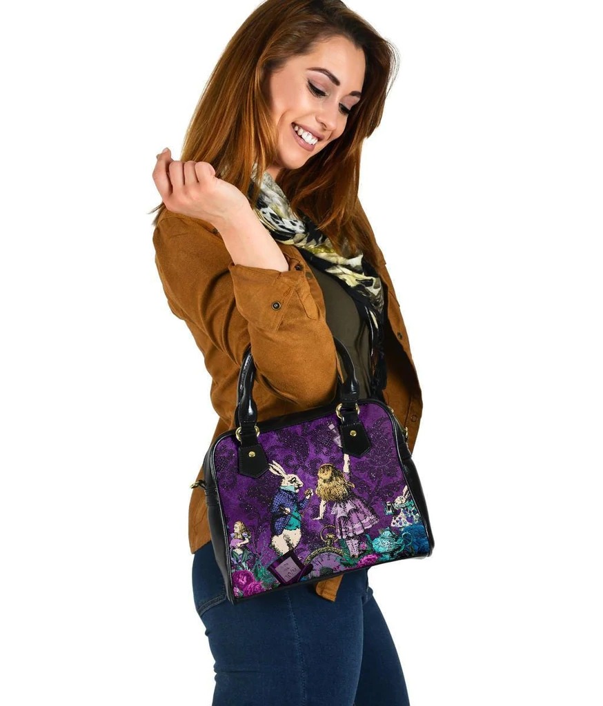 Alice in Wonderland Purple Damask Shoulder Handbag – Hothot