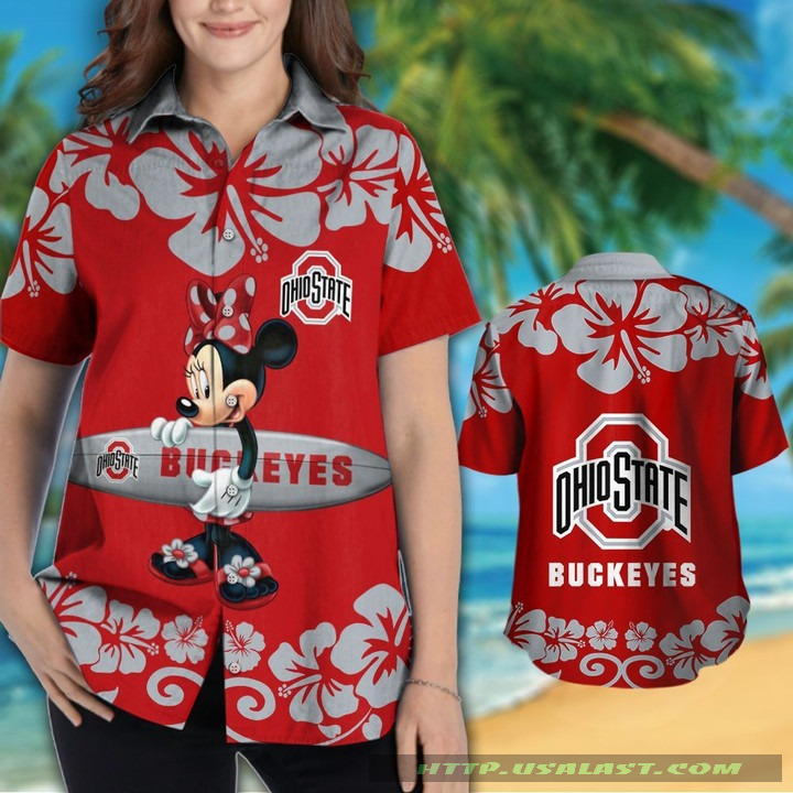 Ohio State Buckeyes Minnie Mouse Aloha Hawaiian Shirt – Hothot