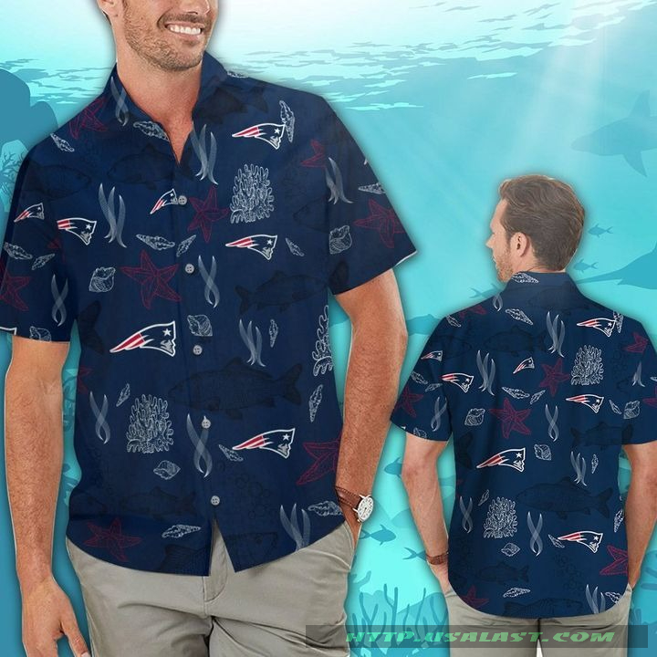 New England Patriots Ocean Fishes Hawaiian Shirt Beach Short – Hothot