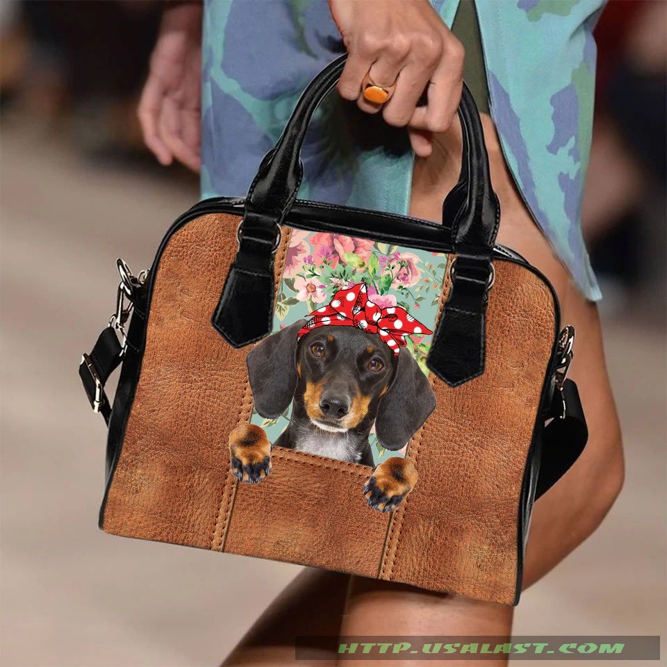 Dachshund And Flower Shoulder Handbag – Hothot