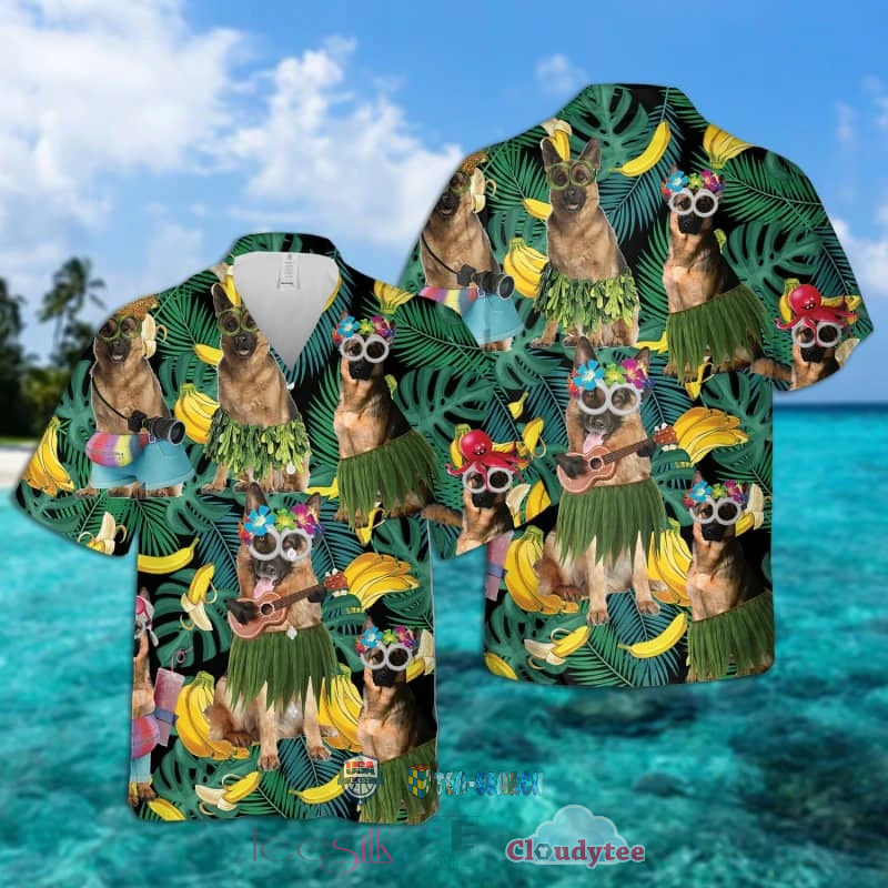 German Shepherd Banana Tropical Hawaiian Shirt – Hothot