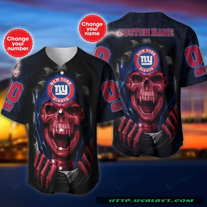 Personalized New York Giants Vampire Skull Baseball Jersey Shirt – Hothot
