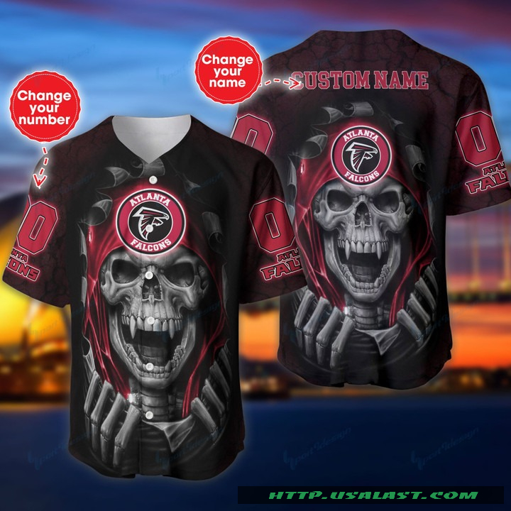 Personalized Atlanta Falcons Vampire Skull Baseball Jersey Shirt – Hothot