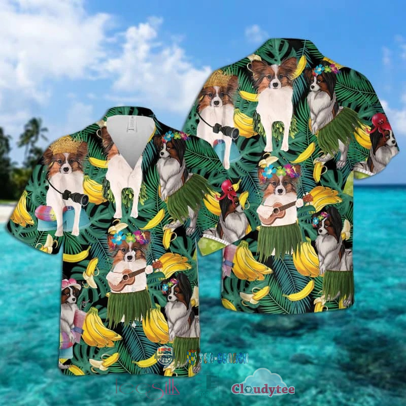 Papillon Dog Banana Tropical Hawaiian Shirt – Hothot
