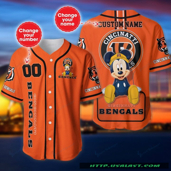 Cincinnati Bengals Mickey Mouse Personalized Baseball Jersey Shirt – Hothot