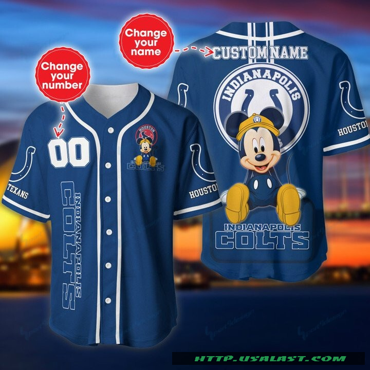 Indianapolis Colts Mickey Mouse Personalized Baseball Jersey Shirt – Hothot