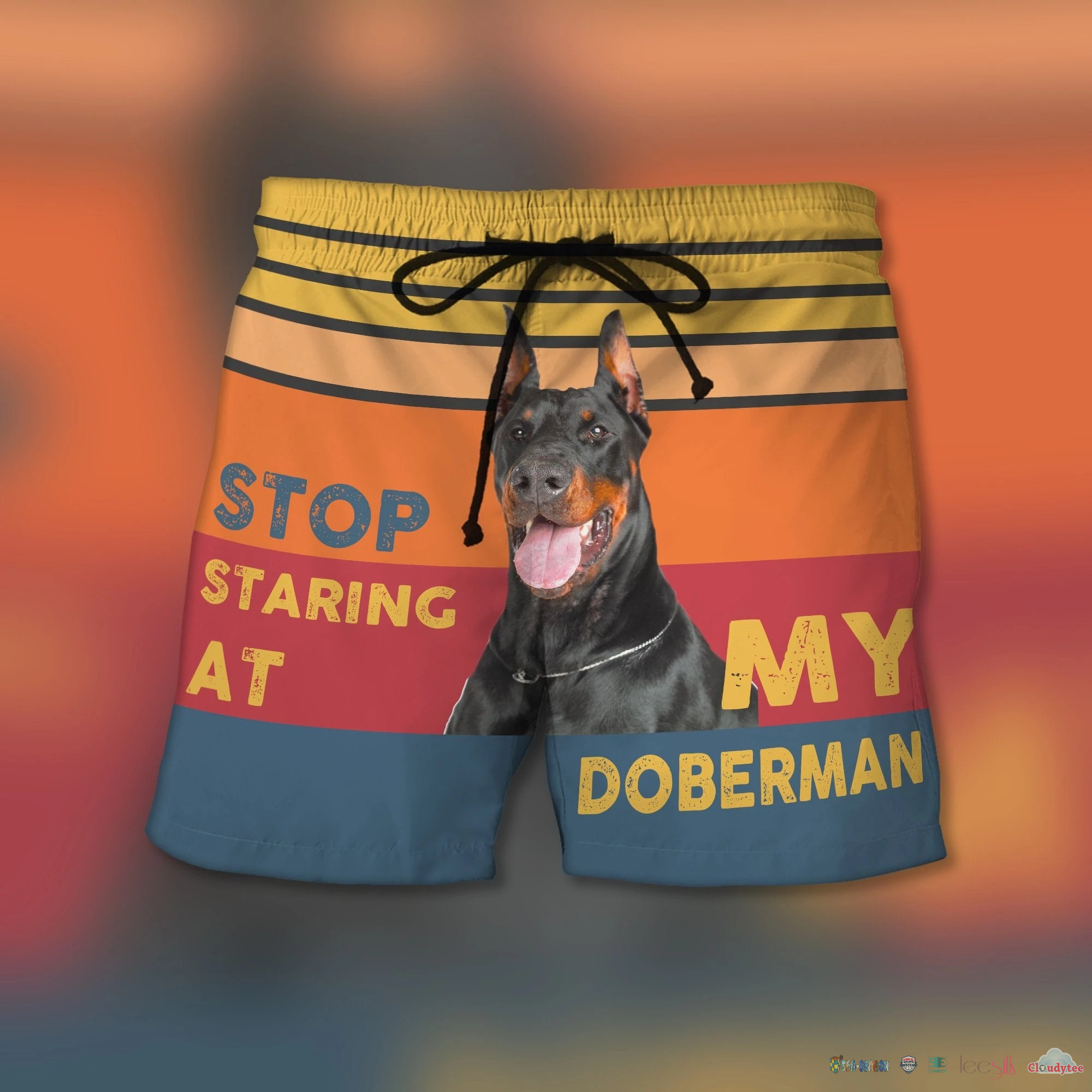 Stop Staring At My Doberman Dog Beach Shorts – Hothot