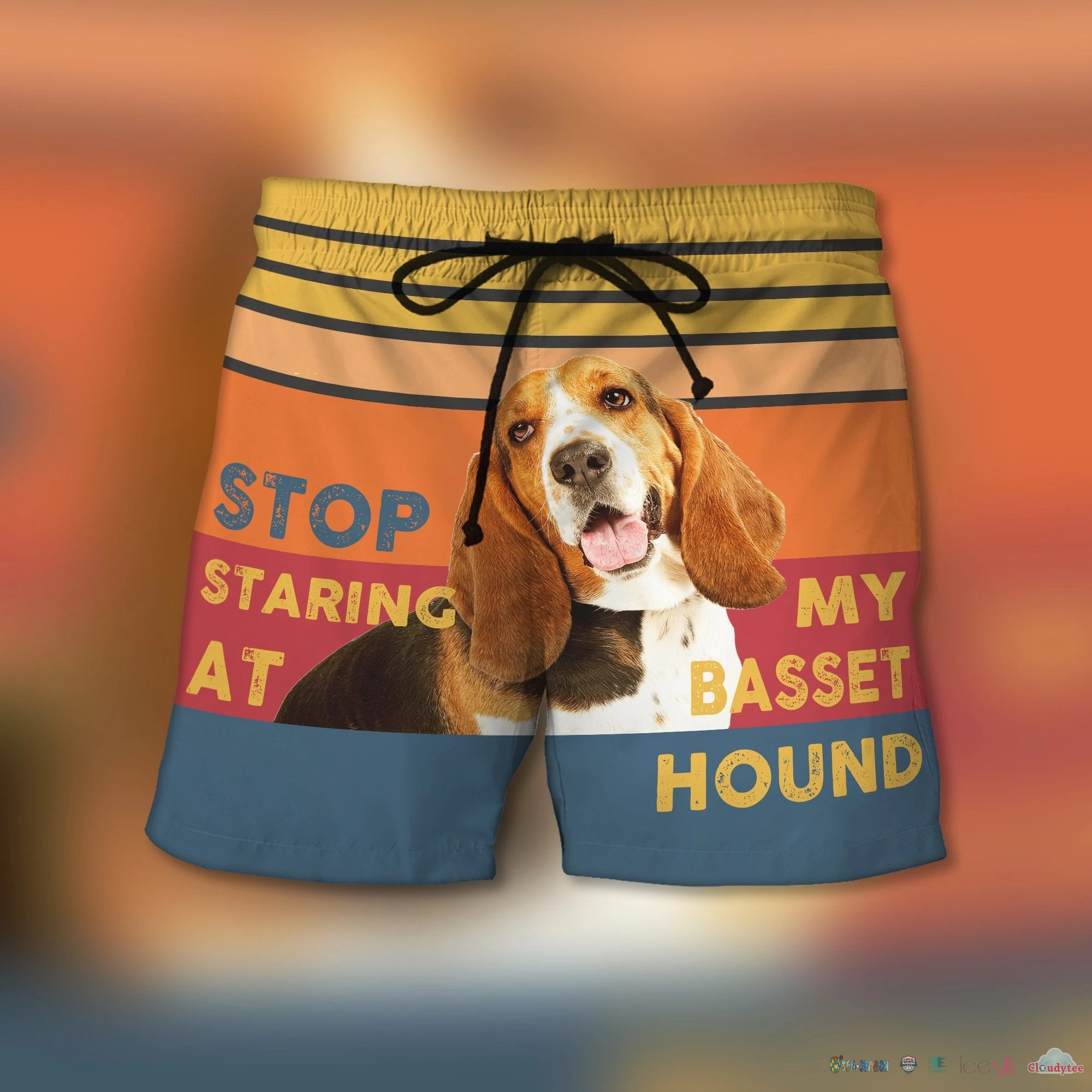 Stop Staring At My Basset Hound Beach Shorts – Hothot