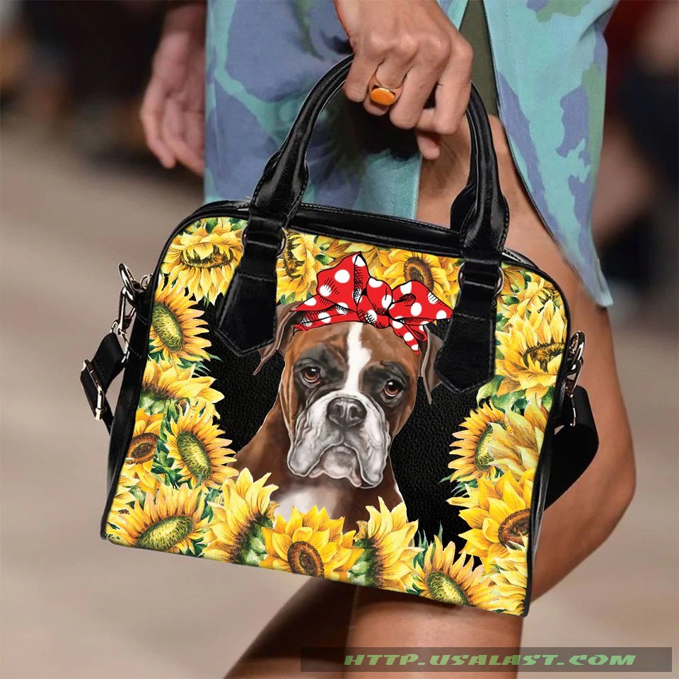 Boxer And Sunflower Shoulder Handbag – Hothot