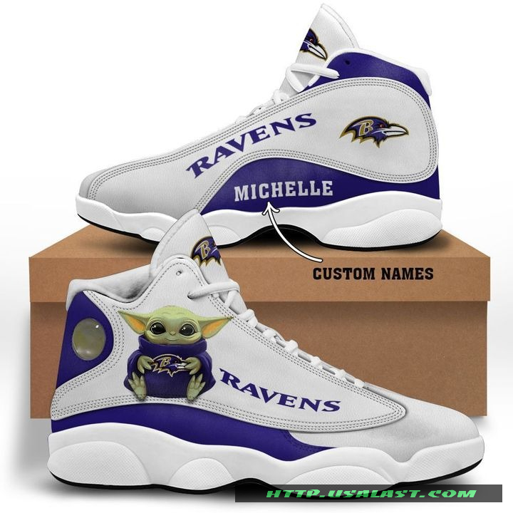 Personalised Baltimore Ravens Baby Yoda Air Jordan 13 Shoes – Usalast