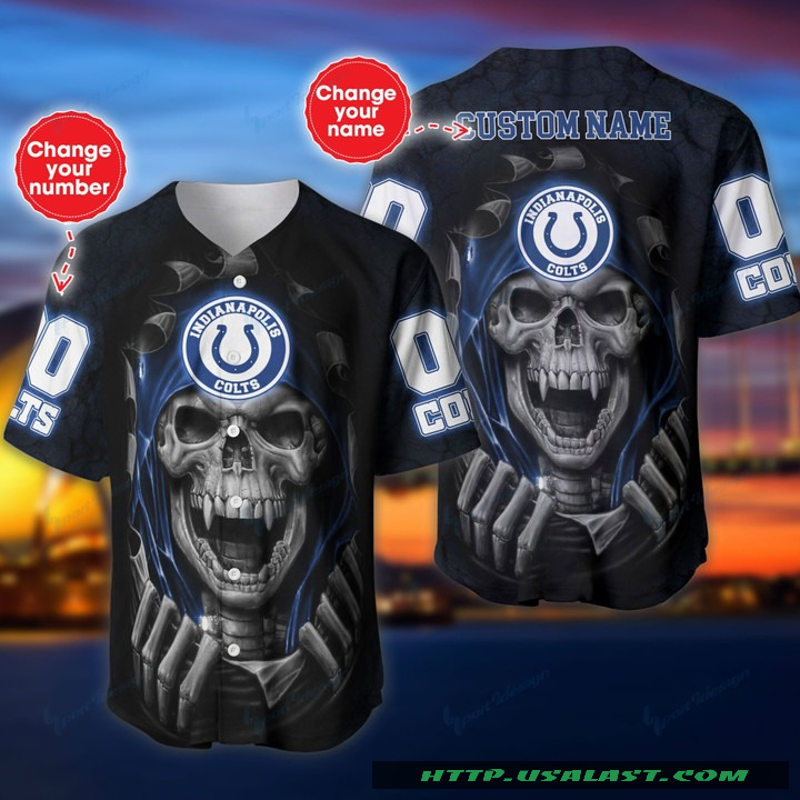 Personalized Indianapolis Colts Vampire Skull Baseball Jersey Shirt – Hothot