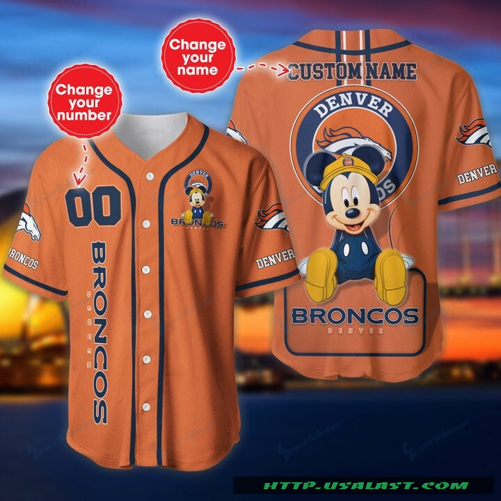 Denver Broncos Mickey Mouse Personalized Baseball Jersey Shirt – Hothot