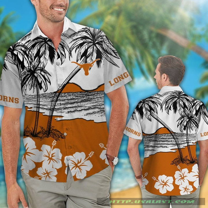 Texas Longhorns Hibiscus Hawaiian Shirt Beach Short – Hothot