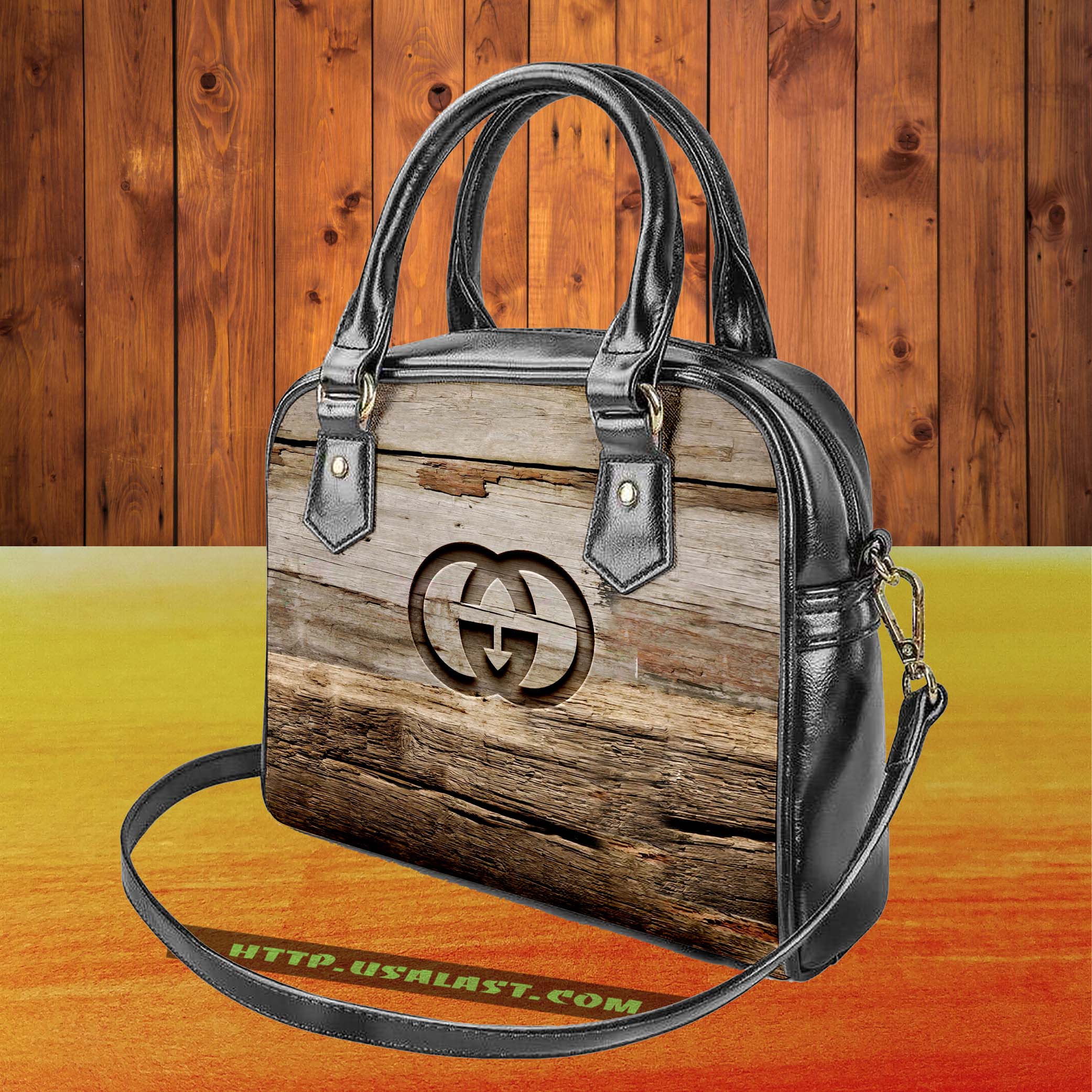 Gucci Wood Logo Luxury Brand Shoulder Handbag V30 – Hothot