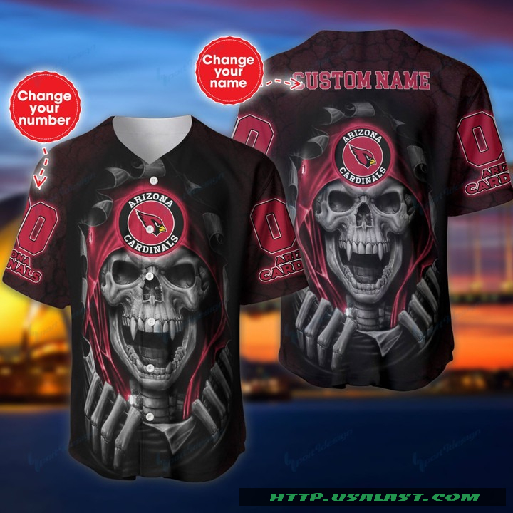 Personalized Arizona Cardinals Vampire Skull Baseball Jersey Shirt – Hothot
