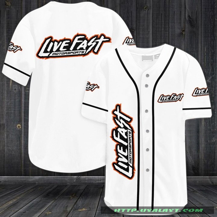 Live Fast Motorsports Baseball Jersey Shirt – Hothot