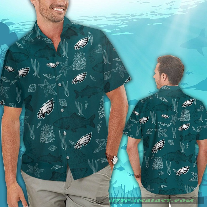 Philadelphia Eagles Ocean Fishes Hawaiian Shirt Beach Short – Hothot