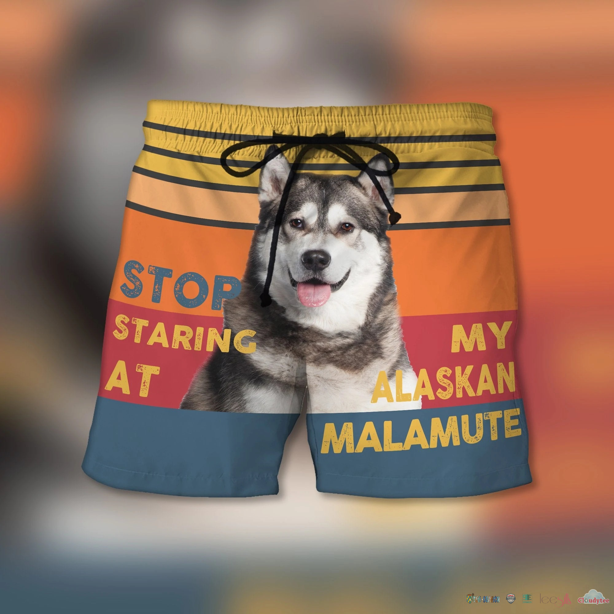 Stop Staring At My Alaskan Malamute Dog Beach Shorts – Hothot