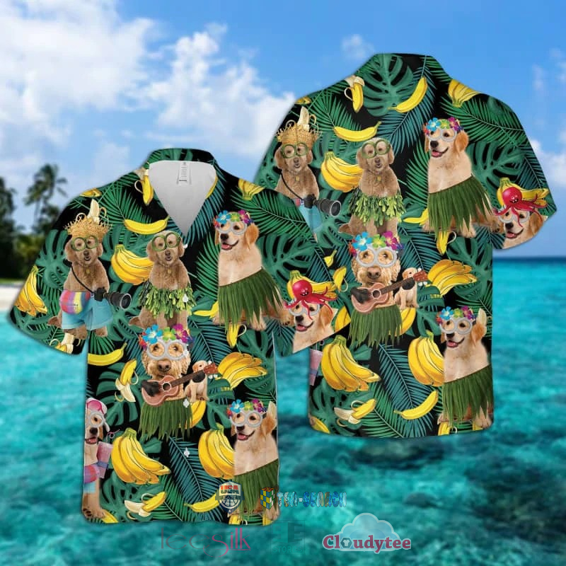 Goldendoodle Banana Tropical Hawaiian Shirt