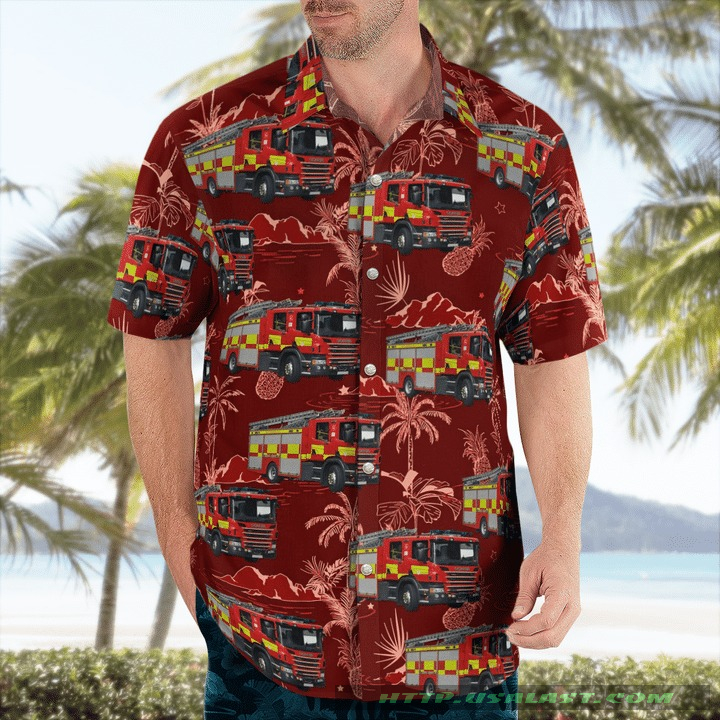 Red Scania P280 Fire Truck Aloha Hawaiian Shirt – Hothot