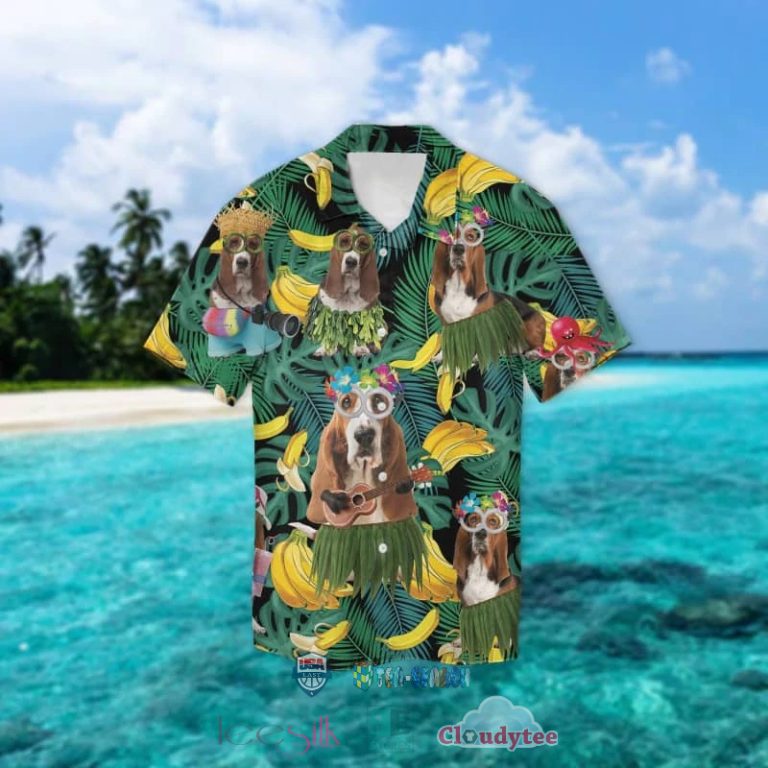 Basset Hound Banana Tropical Hawaiian Shirt