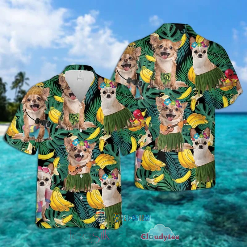 Chihuahua Banana Tropical Hawaiian Shirt