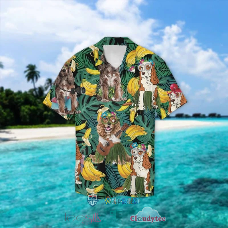 Cocker Spaniel Banana Tropical Hawaiian Shirt
