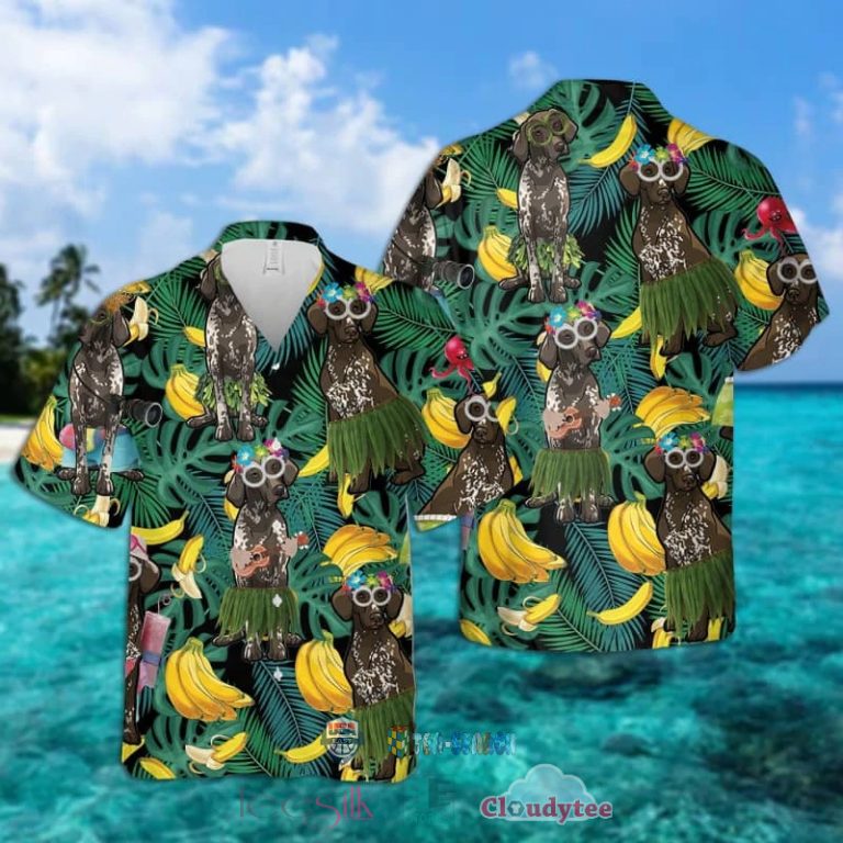 German Shorthaired Pointer Banana Tropical Hawaiian Shirt
