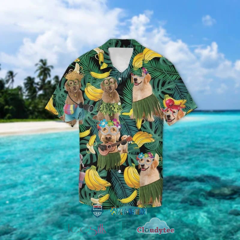 Goldendoodle Banana Tropical Hawaiian Shirt