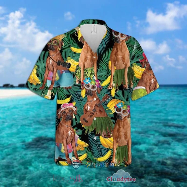 Rhodesian Ridgeback Dog Banana Tropical Hawaiian Shirt