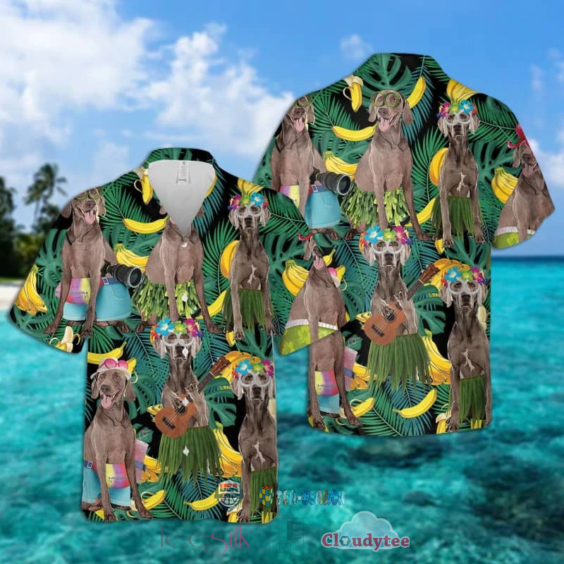 Weimaraner Dog Banana Tropical Hawaiian Shirt