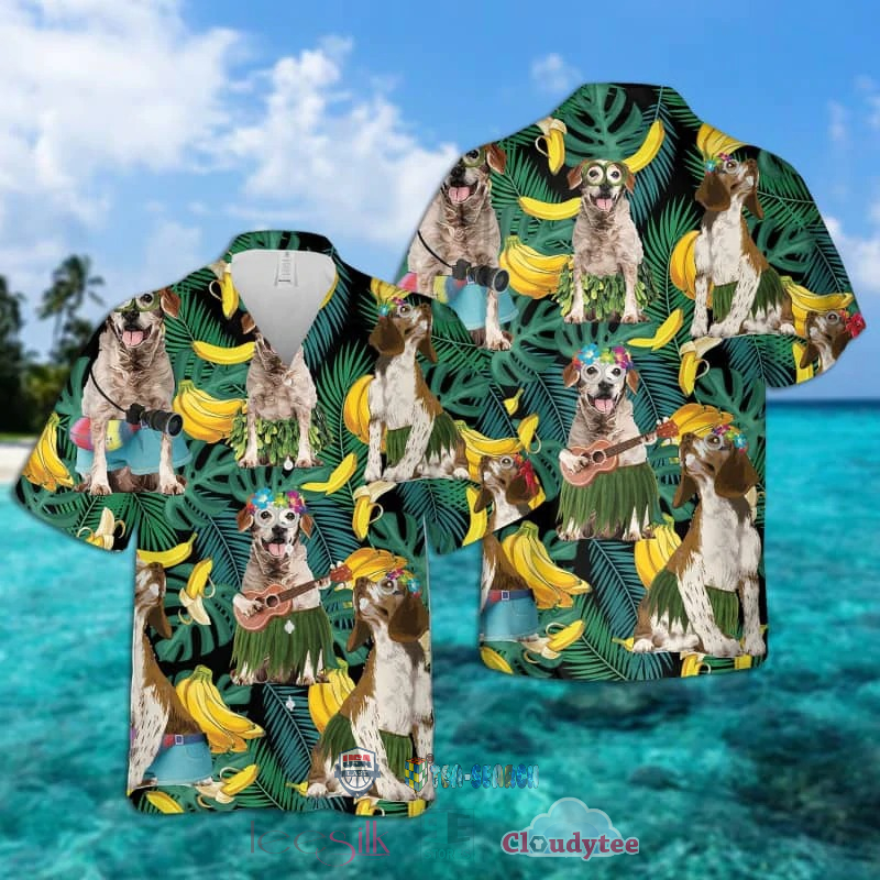 Brittany Dog Banana Tropical Hawaiian Shirt