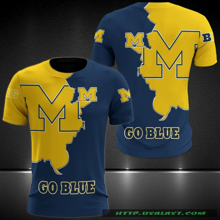 Michigan Football Go Blue 3D Hoodie T-Shirt – Hothot
