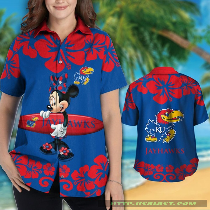 Kansas Jayhawks Minnie Mouse Aloha Hawaiian Shirt – Hothot