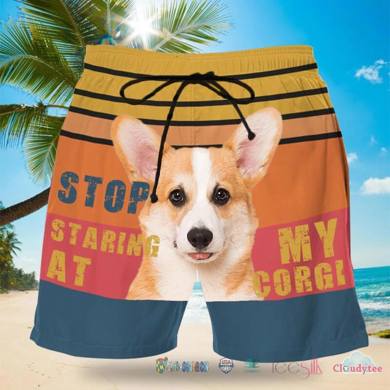 Stop Staring At My Corgi Dog Hawaii Shorts – Hothot