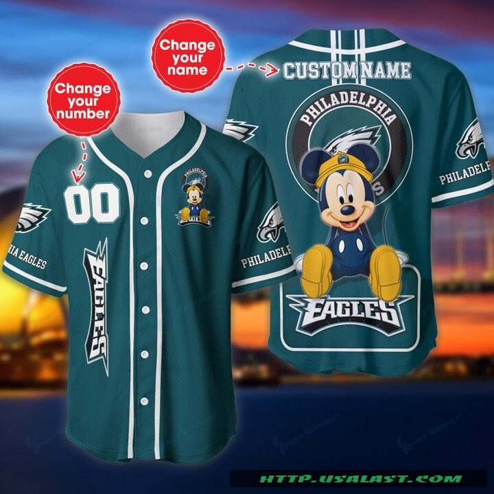 Philadelphia Eagles Mickey Mouse Personalized Baseball Jersey Shirt – Hothot