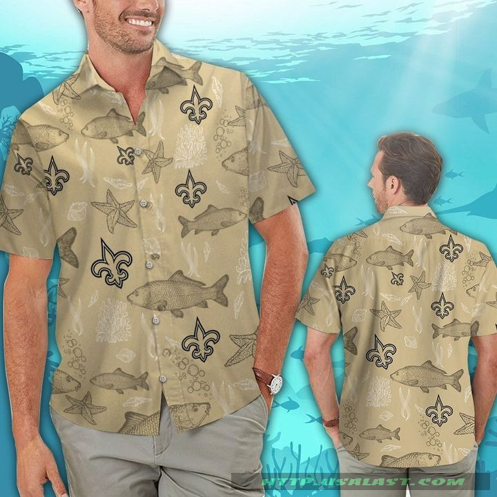 New Orleans Saints Ocean Fishes Hawaiian Shirt Beach Short – Hothot