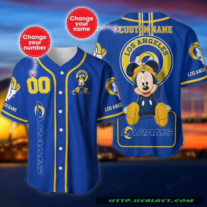 Los Angeles Rams Mickey Mouse Personalized Baseball Jersey Shirt – Hothot