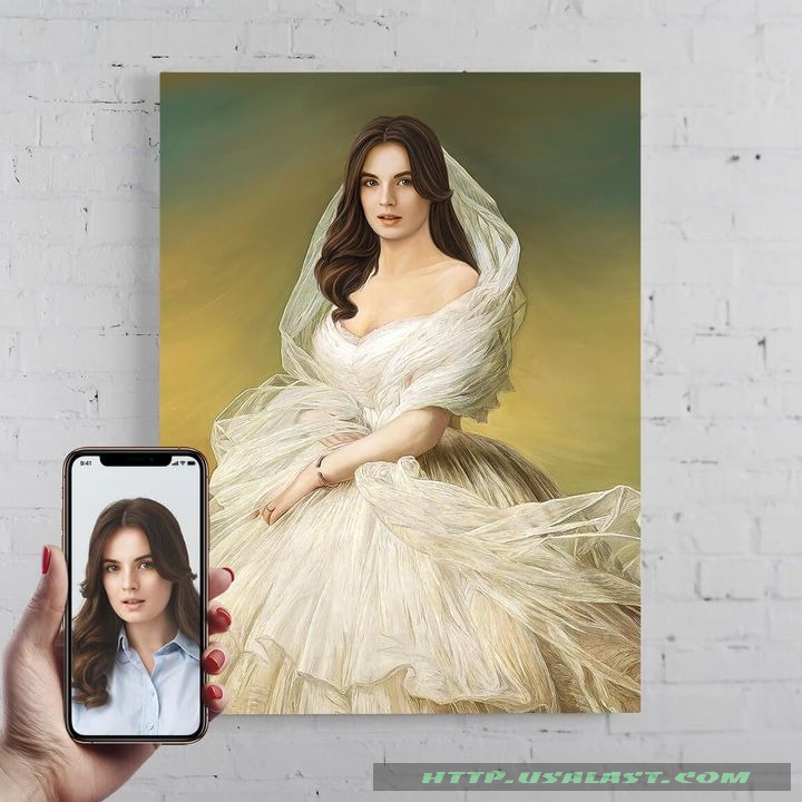 The Princess In White Personalized Female Portrait Poster Canvas Print – Hothot