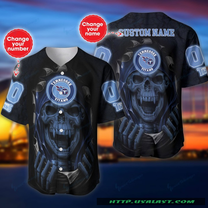 Personalized Tennessee Titans Vampire Skull Baseball Jersey Shirt – Hothot