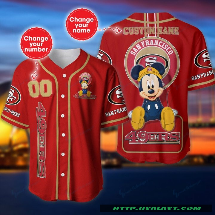 San Francisco 49ers Mickey Mouse Personalized Baseball Jersey Shirt – Hothot