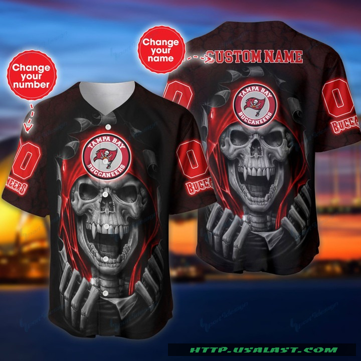 Personalized Tampa Bay Buccaneers Vampire Skull Baseball Jersey Shirt – Hothot