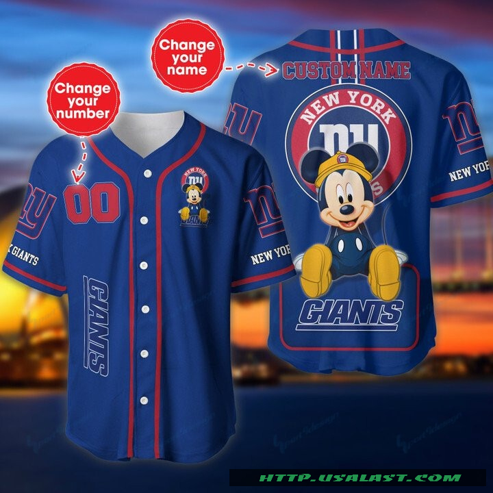 New York Giants Mickey Mouse Personalized Baseball Jersey Shirt – Hothot